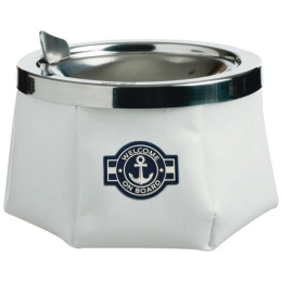 Пепельница нескользящая Marine Business White Anchor белая, нерж. сталь и исск. кожа (10265945)